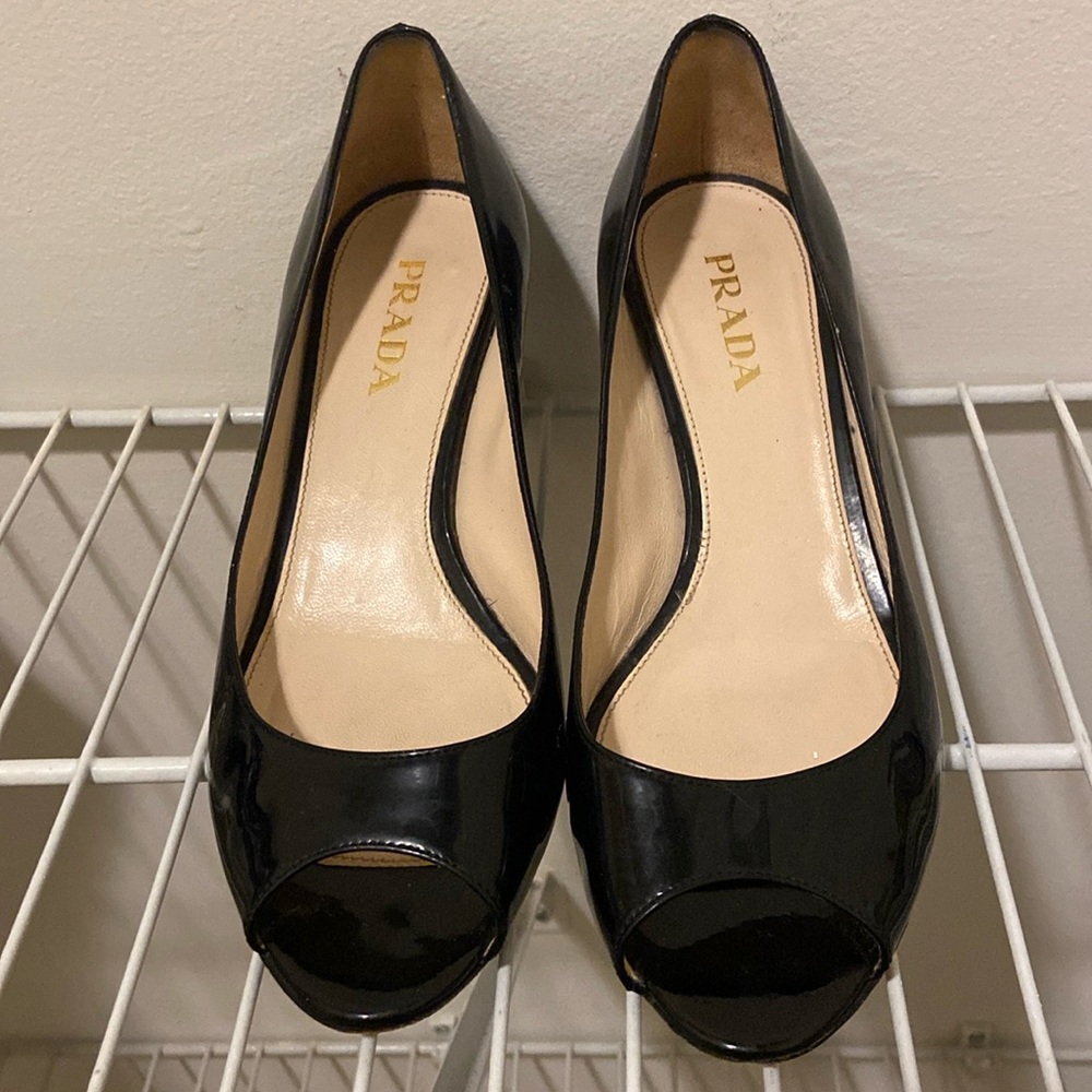 Prada Black Patent Leather Heels